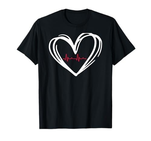Heart Heartbeat Aesthetic Design T-Shirt
