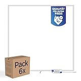 LECOM LED Panel 62x62 cm - 6x LED Deckenleuchte Neutralweiß für Rasterdecken Deckenpanel Rasterleuchte Platten Einbau Deckenlampe Odenwalddecke (4000K) PROSTO