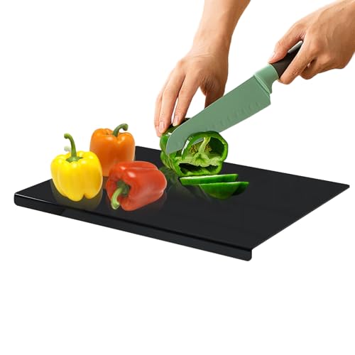 Tabla de cortar de acrílico, base de corte antideslizante, color negro, para casa, restaurante, camping