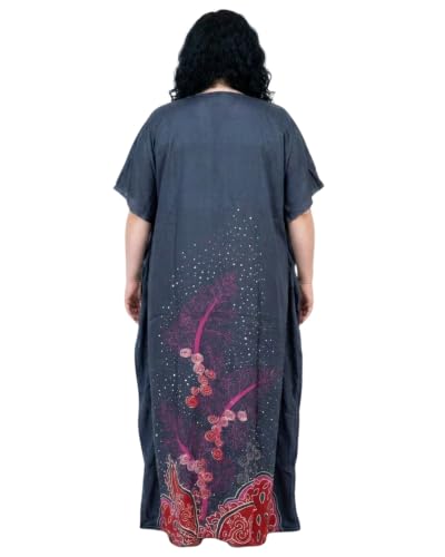 Image of Oussum Women Polyester Casual Long Plus Size Beach Caftan Cover Up Maxi Dress 1X-3X Summer Kaftan Dresses for Women