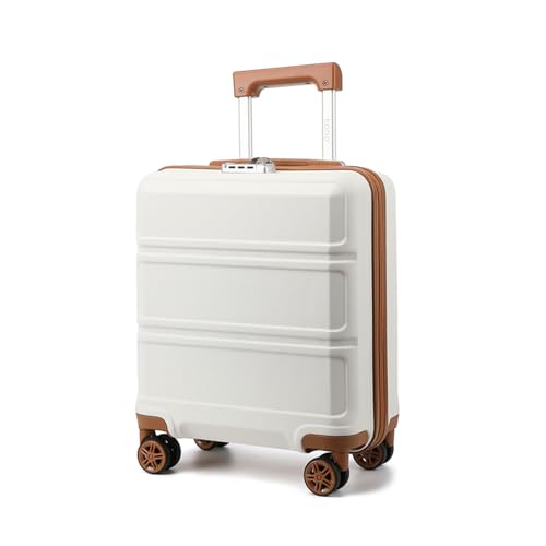 KONO Kleiner Koffer Handgepäck Hartschalenkoffer für Easyjet Handgepäck 45x36x20 cm, Leicht Reisekoffer mit 4 Rollen und TSA Schloss (Creme Weiß) KONO Kleiner Koffer Handgepäck Hartschalenkoffer für Easyjet Handgepäck 45x36x20 cm, Leicht Reisekoffer mit 4 Rollen und TSA Schloss (Creme Weiß)