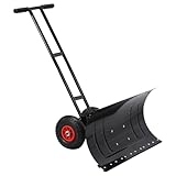 Yardsight Snow Shovel with Wheels, 29” Wide Heavy...