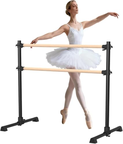 NBYTLT 4Ft Double Ballet Barre 1.2M Adjustable Freestanding Ballet Barre