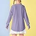 Girls Thumb Holes Long Sleeve Shirts Kids Crewneck Curve Hem Side Slit Soft Tunic Tops Teens (Purple, 9-10 Years)