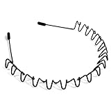Hanyousheng 1 Stück Metall Haarband, Welle Schwarz Frühling Haarreifen, Unisex Haarbänder?elastisch rutschfest Kopfbedeckung Hoop-Clips Frauen-Zubehör
