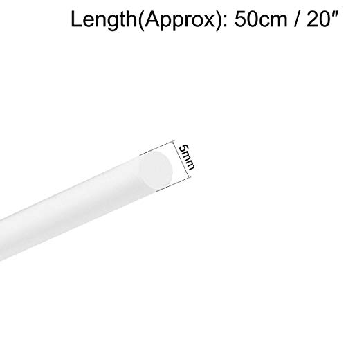 Image of uxcell ABS Styrene Plastic Round Bar Rod,3 /16 inch Dia 20 inch Length,White for Architectural Model Making DIY 5pcs