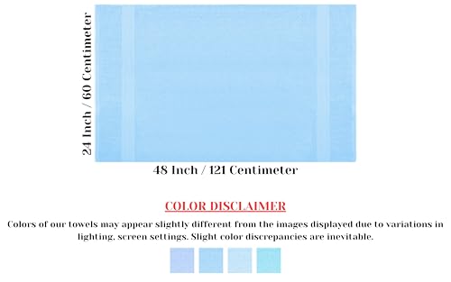 Pristine Linen Cotton Bath Towels 24X48 Inches Aqua Blue Pack Of 6 Terry Towels For Bathroom For Shower, Pool, Spa, Gym, Hand Towel For Daily Use, Lightweight Bath Towel Set Absorbent Quick Dry thumb #3