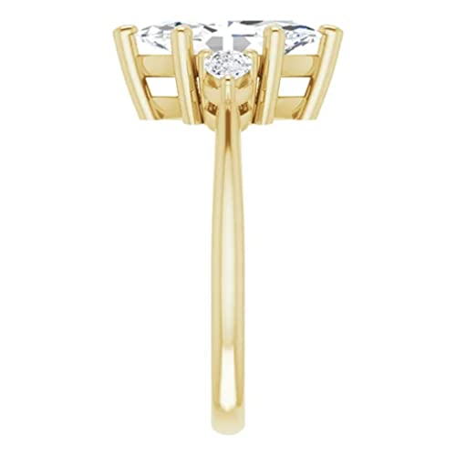 10K Solid Yellow Gold Handmade Engagement Ring 1 CT Marquise Cut Moissanite Diamond Solitaire Wedding/Bridal Ring for Women/Her Bridal Ring4
