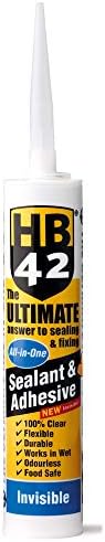 HB42 Ultimate Sealant Adhesive Invisible 310ml Cartridge Stays Clear ! See Through Silicone