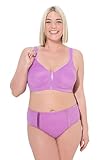 Ulla Popken Damen große Größen Übergrößen Plus Size Wellness-BH, Mikrofaser, ohne Bügel, Cup C - E Amethyst 110D 812319800-110D