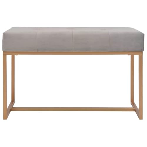 KNERPWD Banquette Velours Gris 80 cm avec Pieds Fer Enduit