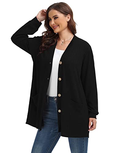 Image of MONNURO Plus Size Cardigan for Women Lightweight Open Front with Pockets