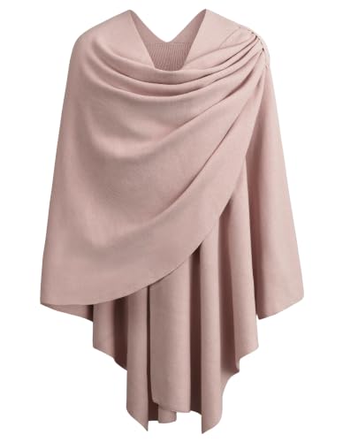 Image of PULI Womens Cross Front Poncho Shawl Wrap Elegant Wedding Formal Gift