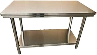 SUPER7 Catering Table 120cmX60cmX80cm Commercial Work Bench Stainless Steel Kitchen Workbench Food Prep Kitchen Top