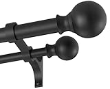Photo Gallery doppio bastone per tende da 182-364 cm con terminali rotondi, asta per tende resistente da 2,5 cm con staffe uniche in lega di alluminio per finestre, porte scorrevoli, patio, camera da letto, Photo Gallery doppio bastone per tende da 182-364 cm con terminali rotondi, asta per tende resistente da 2,5 cm con staffe uniche in lega di alluminio per finestre, porte scorrevoli, patio, camera da letto,