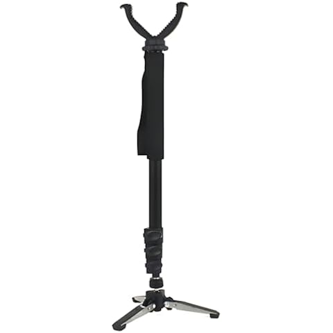 VICTORFIRE Aluminum Shooting Stick with V Shap Yoke & 360° Rotatable Tri-Stand Base, Rifle Shooting Monopod Gun Rest Rack Cover