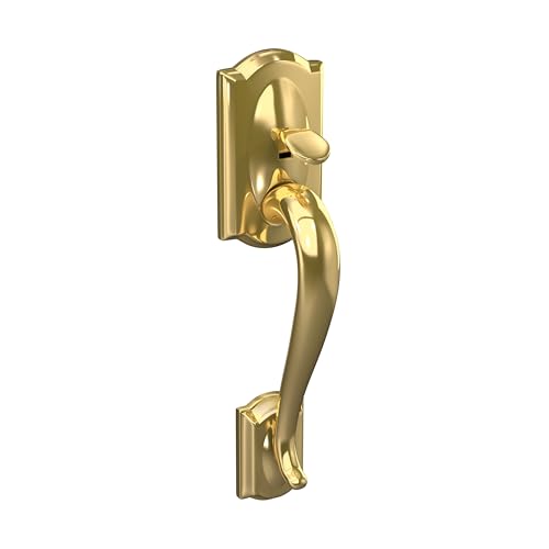 Image of Schlage FE285 605 Acc CAM LH Lower Half Handleset, Camelot Interior Trim, Bright Brass