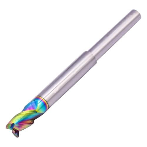 Image of 2Pcs 5 /16 inch 3 Flute Solid Carbide Long Reach Square End Mill, DLC Coated | 37 Helix, 5 /16 inch Cutting Dia, 1 /4 inch Reduced Shank For Router, 1 /2 inch LOC, 3-3 /4 inch OAL, for Milling Aluminum and Copper