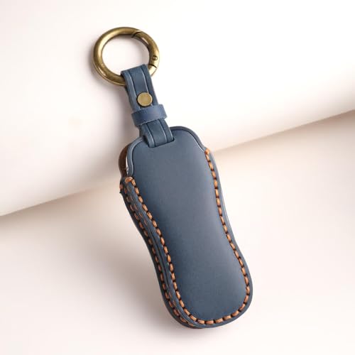 Image of keyzone dual leather key cover for Porsche 911, Cayenne, Panamera, Taycan 3 button smart key