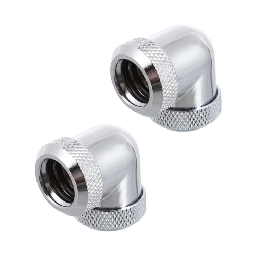 Adaptador de refrigeración líquida premium de 14mm con acabado plata pulida