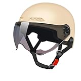 Fahrradhelm Robuster Helm for Elektro-Fahrrad Motorrad Mann Frau Hälfte im Sommer(Khaki)