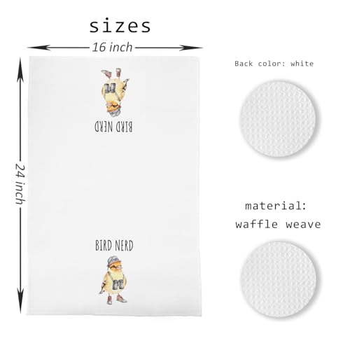 Yomisex Bird Nerd Kitchen Towels, Bird Lovers Watchers Birder Gifts Dish Tea Towels for Kitchen Decor, Birding Gifts Hand Towels for Bathroom Decor, 16x24 Inch