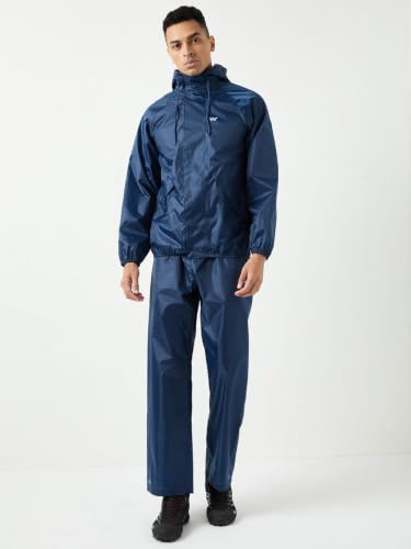 Image of Wildcraft Men Rain Jacket | Hooded Waterproof Design With Adjustable Drawstring & Elasticated Cuffs | 100% Polyester Breathable Fabric For Monsoon Travel & Daily Wear