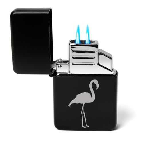 Encendedor antorcha doble llama Negro miniatura 1