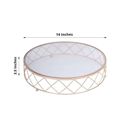 Efavormart CHDLR_CAKE08_14_GOLD Efavormart 14 Inch Round Metal Geometric Cake Stand Cake Riser thumb #1