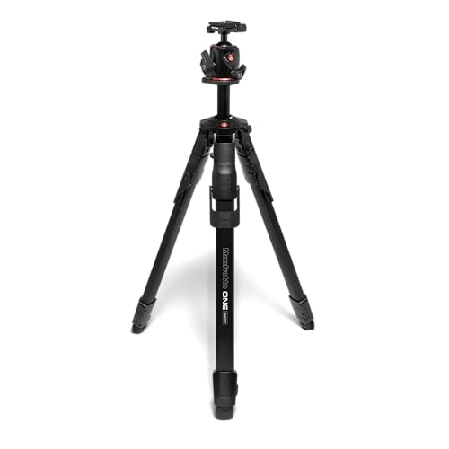 Manfrotto One Photo, Kit Trépied Aluminium + Rotule XPRO Ball Arca-Swiss, Charge 12kg, Colonne Horizontale 90°, Jambes XTEND, Pieds Modulaires...