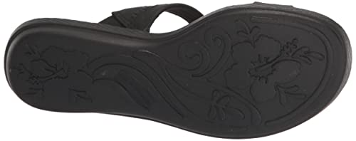 Easy Street Women's Talia Wedge Sandal, Black, 7.5 #TOP3