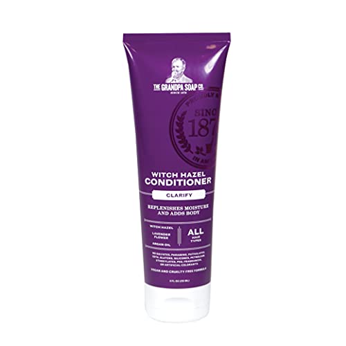Witch Hazel Conditioner by The Grandpa Soap Company | Unisex | Witch Hazel, Lavender Flower & Argan Oil | All Hair Types | Vegan & Sulfate-Free | Clean Conditioner | 8 Fl. Oz. Tube