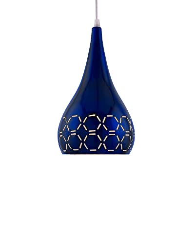 Image of Homesake 3-Lights Cluster with Glossy Spining Cross-Cut Hanging Pendant Lamp, Ceiling Light, E27 Holder, Decorative, White, Urban Retro, Nordic Style, LED /Filament (Blue, 3-Lights Round)