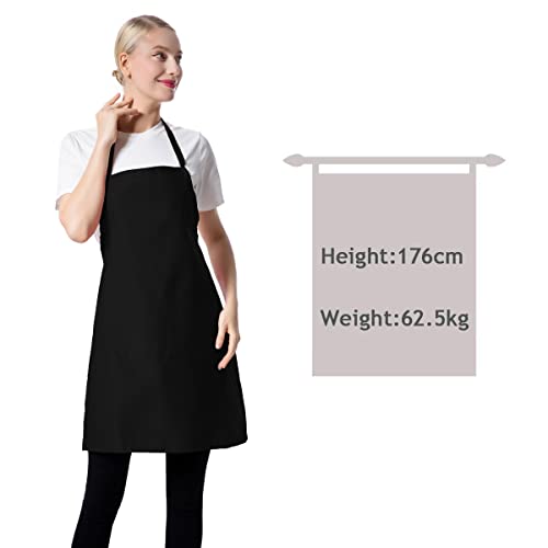 Tsd Story 15 Pcs Black Bulk Aprons For Women Men Unisex Adult With 2 Pockets, Chef Kitchen Server Grill Restaurant Cooking Baking Painting Bib Apron (Black-24 X28) #TOP3