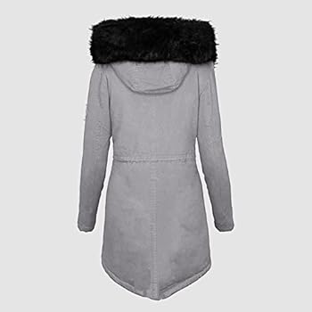 L9WEI Verdikte warme winterjas voor dames, overgangsjas met ritssluiting, middellang, parka met capuchon, vrouwen, comfort, vakantie-uitstapjes, outdoor, outdoor, zwart, 4XL