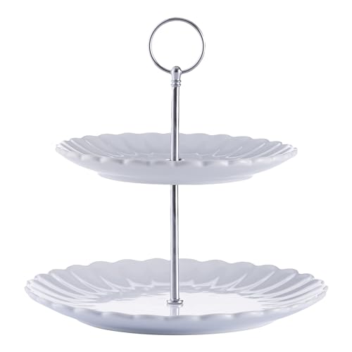 Price & Kensington Luxe 2 Tier Cake Stand White