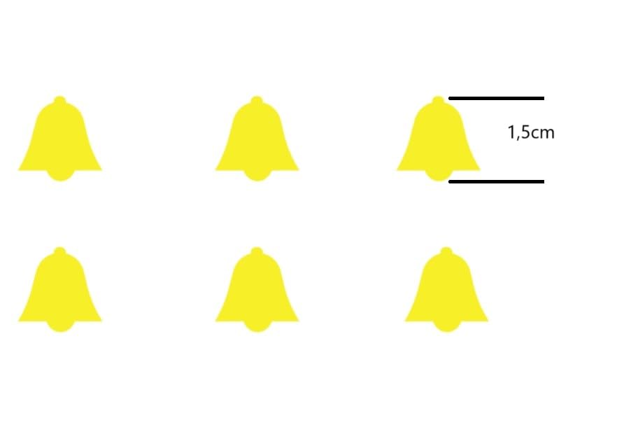 Pack of 6 Bells Sticker Symbol Sticker Decal (RPMs4/1) (Yellow, 15 mm) - Image 2