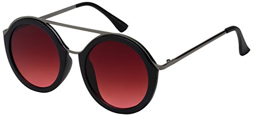 Retro Style Round Flat Lens Sunnies w/Flat Top Bar 32165TT-FLREV