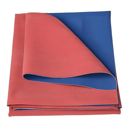 PE - Waterproof Rubber Bed Protector – Reusable Mackintosh Sheet for Baby, Kids & Adults - Mattress & Crib Protection - Hospital & Home Use (1 x 1 Mtr: Blue-Pink)