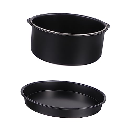 HOMSFOU 1Set Air Fryer Accessories Pizza Pan Cake Basket Non Stick Carbon Steel Easy to with Air Fryers for Baking Cakes and Pizzas