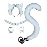 Anal Plug Tail Set，Butt Plug Tail，Fluffy Tail Butt Plug ，Butt Plugs Anal Plug Sex Toys for Women Man Beginners Adult Couples (Color : White)