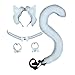 Anal Plug Tail Set，Butt Plug Tail，Fluffy Tail Butt Plug ，Butt Plugs Anal Plug Sex Toys for Women Man Beginners Adult Couples (Color : White)