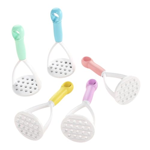 TOPPERFUN Manueller Kartoffelstampfer Pp Lebensmittelecht Großer Griff Für Babybrei Küche 5 Stück Kunststoff Kartoffelpressen Gemüsestampfer