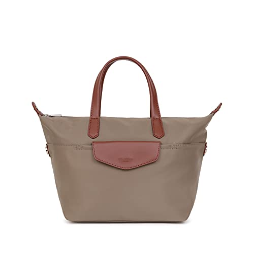 Hexagona Paris - Sac Cabas porté Main - pour Femme - Collection Pop - Taupe - en Nylon - Porté Main - Sac a Main Femme - Sac bandoulière - Petit Sac - Sac à Main bandoulière