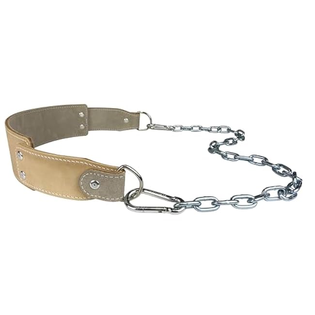 Heavy-Duty Leather Dip Belt with Steel Chain - Ultimate Accessory for Weighted Pullups, Dips, and Progressive Overload