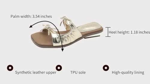 ZQW Women's Open Toe Bow Flat Sandals Lightweight Slip On Slides Comfortable Casual Beach Sandals for Summer Daily Walking3
