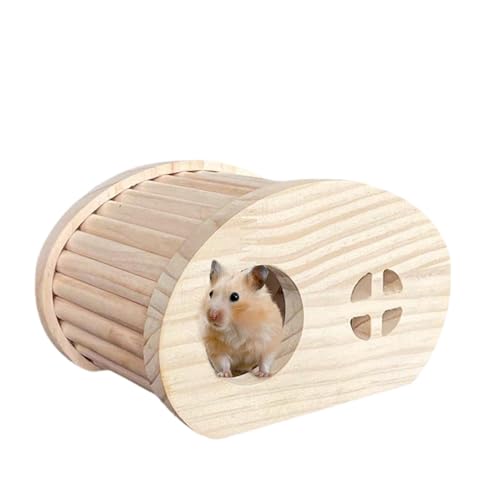Casa de hámster de madera para escondite, casa de cama de hábitat para hámster, casa de juguete de jaula, decoración de hábitats de hámster, escondite de animales pequeños para hámster, ratones