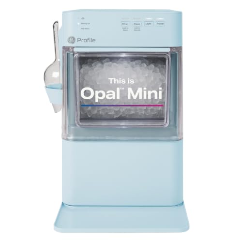 Image of GE Profile Opal Mini Nugget Ice Maker, Portable Countertop Pellet Ice Machine, Soft Chewable Ice, 36 lbs Per Day, Top Fill Water Reservoir, 2 lb Bin, 6 Pack Descaler & Scoop Included, Moonstone Blue