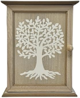 Nordic Style Decorative Wooden Key Box with 6 Wall Hangers - Tree...