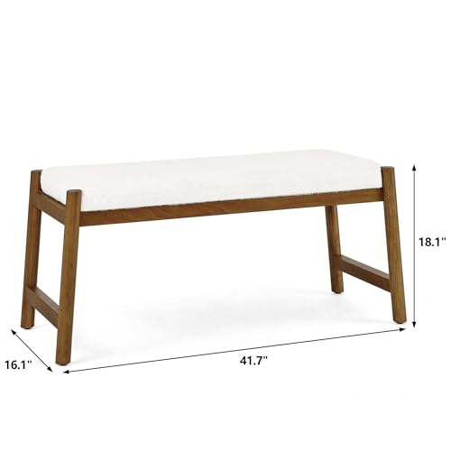 Upholstered-Entryway-Bench-Bedroom-Bench-for-End-of-Bed-Dining-Bench-with-Padded-Seat-for-Kitchen-Living-Room-Fabric-Rubber-Wood-Indoor-Bench-Brown-2 Upholstered Entryway Bench Bedroom Bench for End of Bed Dining Bench with Padded Seat for Kitchen Living Room Fabric Rubber Wood Indoor Bench Brown 2